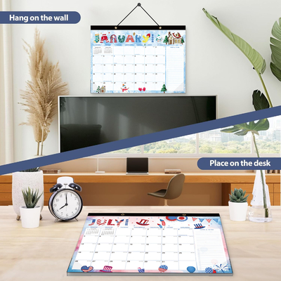 Glossy Paper Typ Custom Wall Calendars 12 X 12 Inch Monthly View Layout