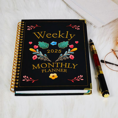 Artystyczny spiralny pamiętnik z twardą okładką z dostosowanym kolorem