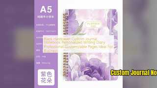 Niestandardowy notatnik w twardej oprawie, czarny, spersonalizowany dziennik