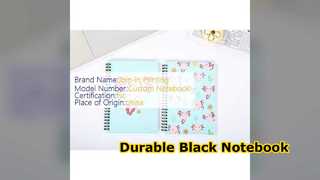 Notatnik w czarnej spirali, trwała, twarda oprawa, notatki do szkicowania